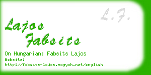 lajos fabsits business card